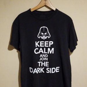 Star Wars Darth Vader "Keep Calm Join the Dark Side" Black Graphic Shirt Size M